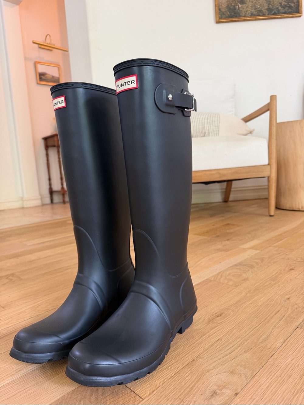 New Hunter Matte Black Tall Waterproof Rain Boots